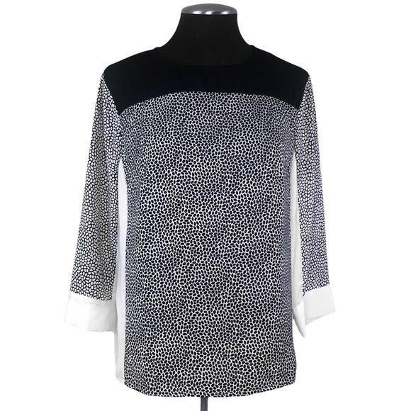 Cynthia Rowley - Mixed Print Zip Back Blouse - Medium - Picture 2 of 10